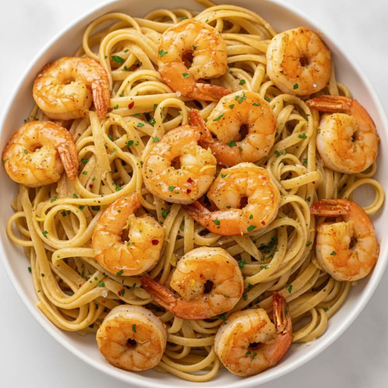 Garlic Butter Shrimp Scampi with Linguine