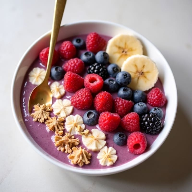 Silky Tofu Berry Protein Smoothie Bowl