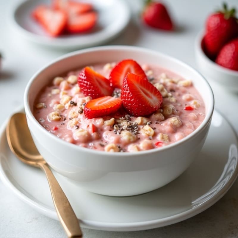 Creamy Strawberry Protein Overnight Oats