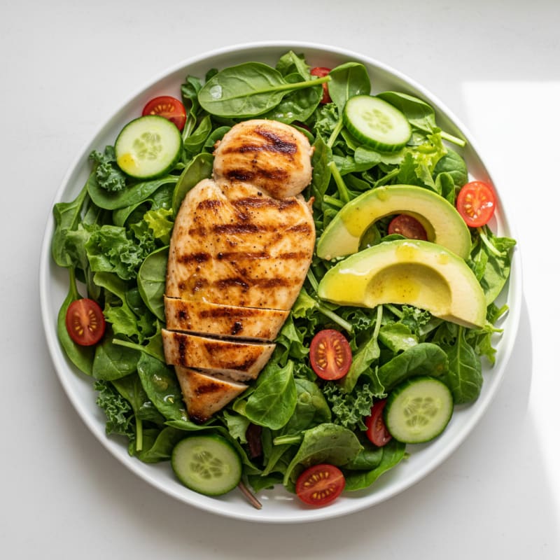 Grilled Chicken and Avocado Salad with Lemon Vinaigrette