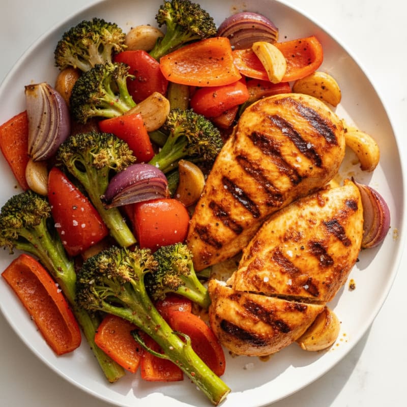 Spicy Harissa Chicken with Roasted Vegetables