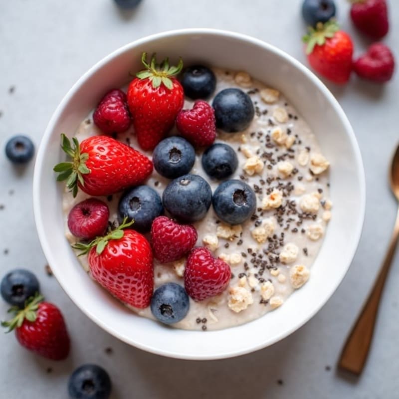 Creamy Gluten-Free Overnight Oats with Mixed Berries