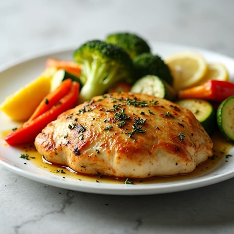 Herb-Roasted Lemon Garlic Chicken with Roasted Vegetables