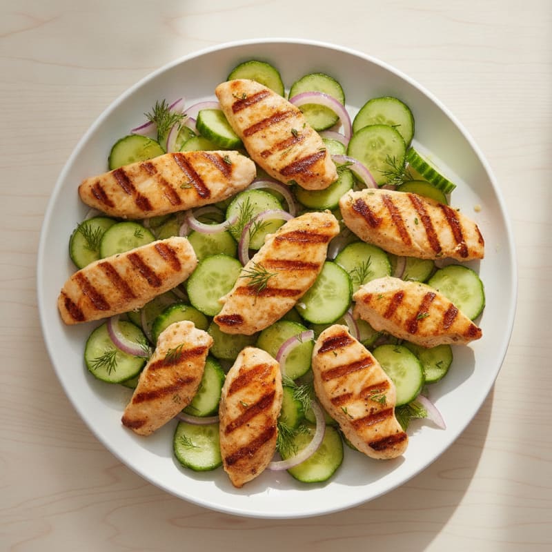 Grilled Chicken Cucumber Salad