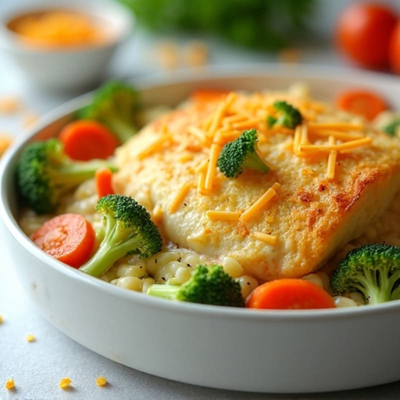 Creamy Chicken and Vegetable Bake with Crispy Potato Topping