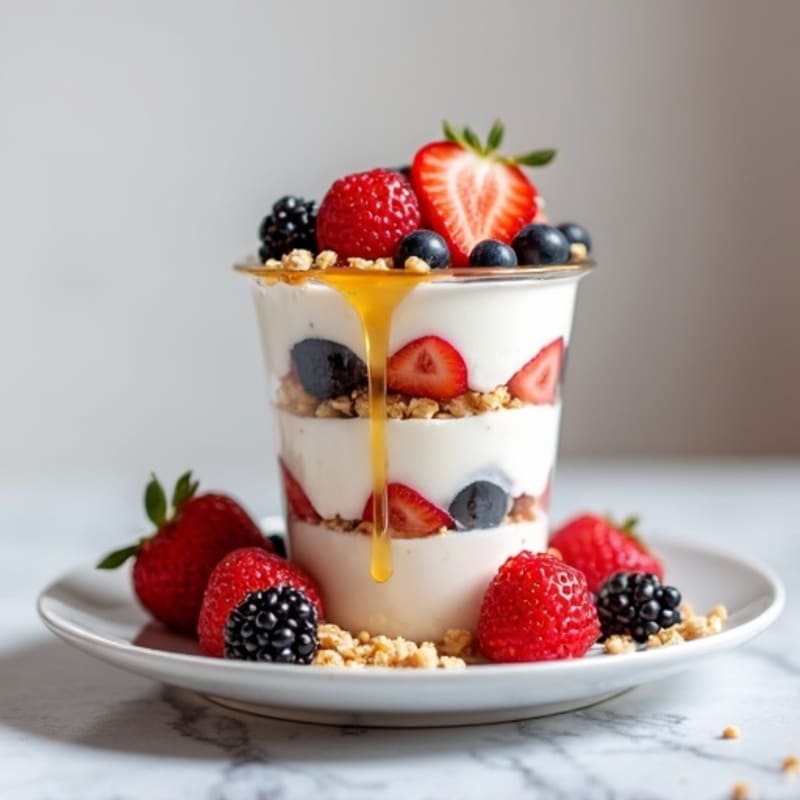 Greek Yogurt Protein Parfait with Mixed Berries