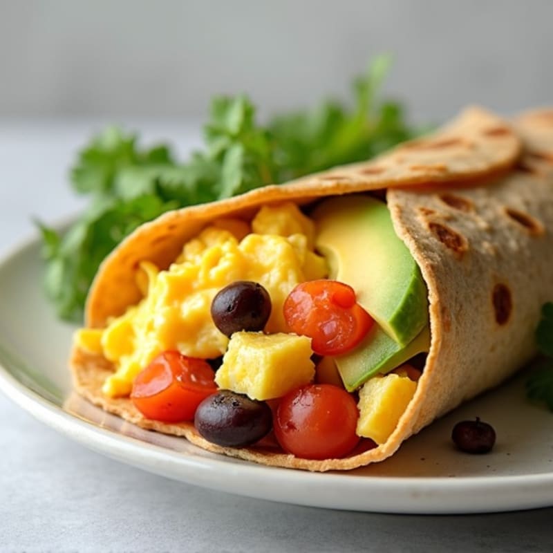 Savory Egg and Black Bean Breakfast Burrito