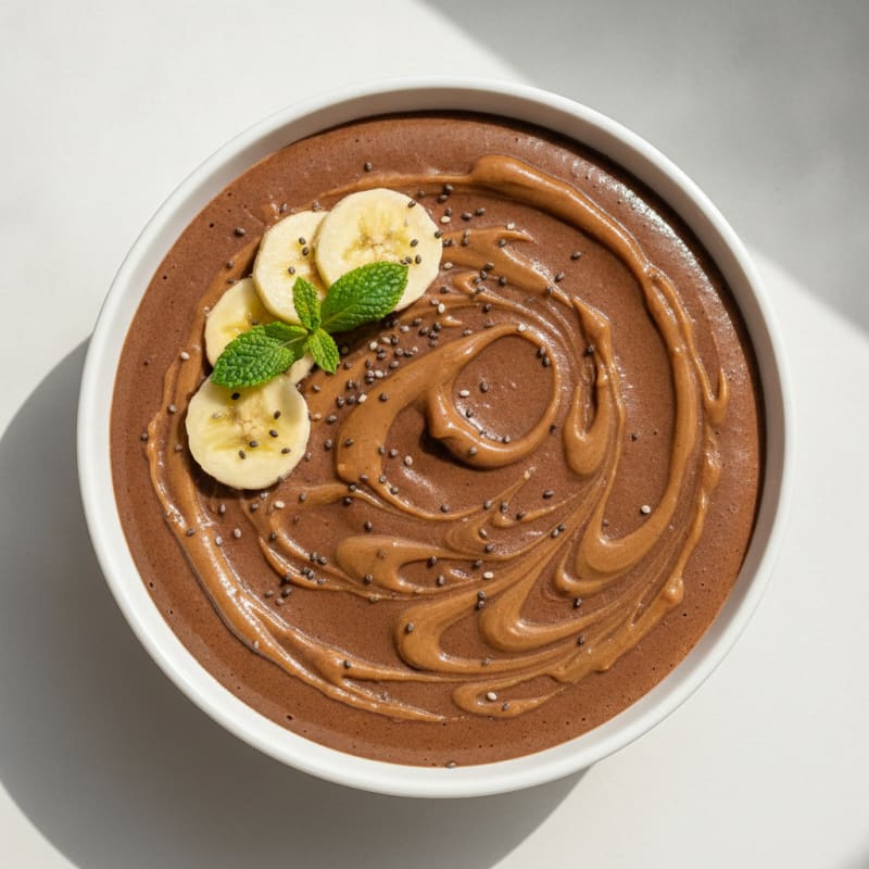 Silky Chocolate Protein Pudding with Peanut Butter Swirl