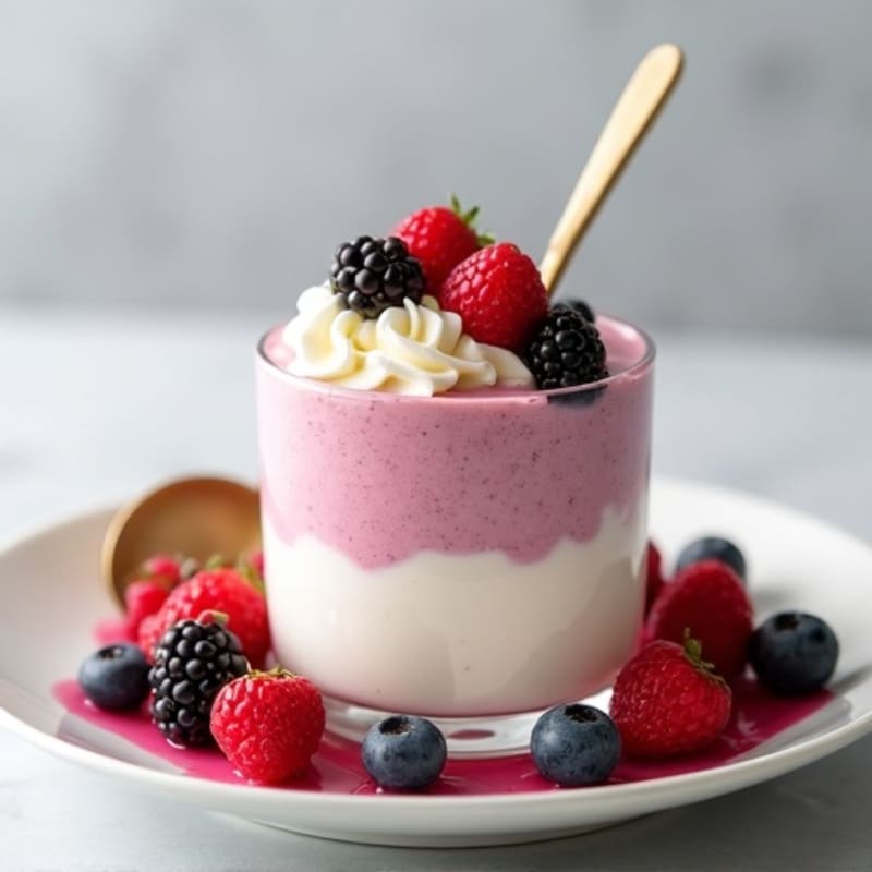 Silky Greek Yogurt Protein Mousse with Mixed Berries