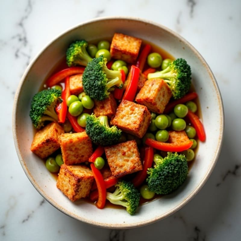 Crispy Maple Glazed Tempeh Stir-Fry