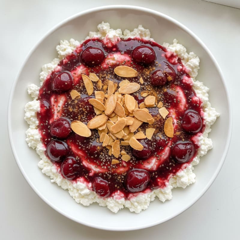 Cherry Swirl Cottage Cheese Delight