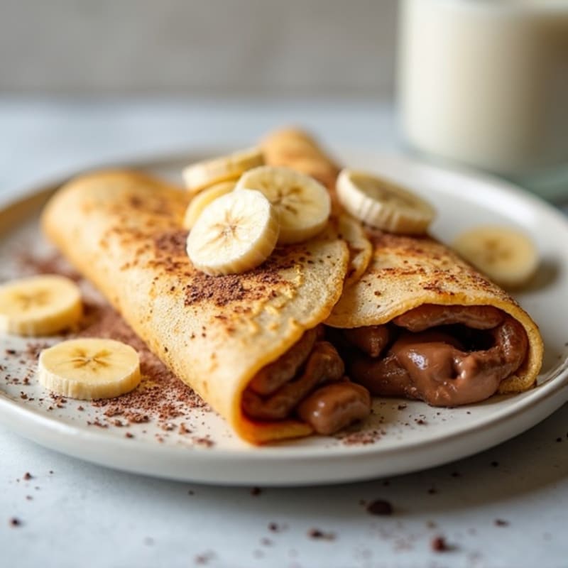 Protein Crepes with Creamy Chocolate-Hazelnut Banana Filling