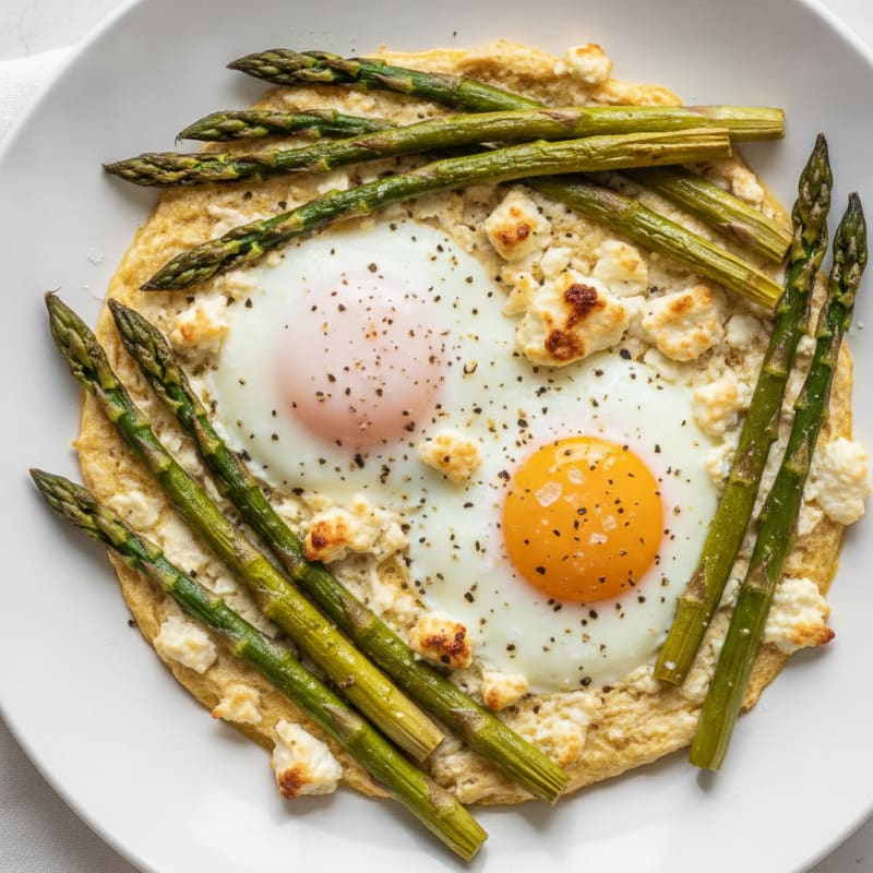 Baked Eggs with Roasted Asparagus