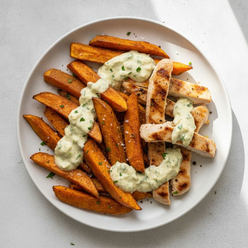 Sweet Potato Fries with Garlic Aioli