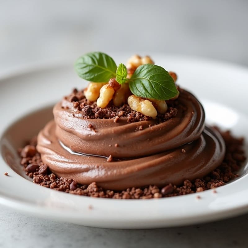 Greek Yogurt Dark Chocolate Mousse with Walnuts