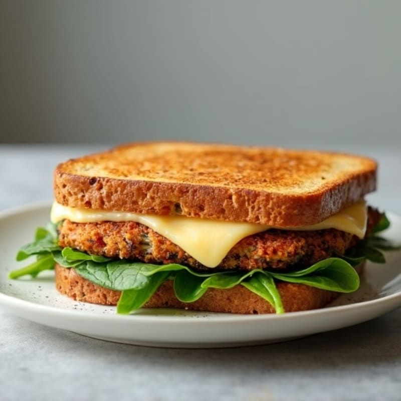 Crispy Whole Grain Grilled Chicken and Fresh Spinach Melt