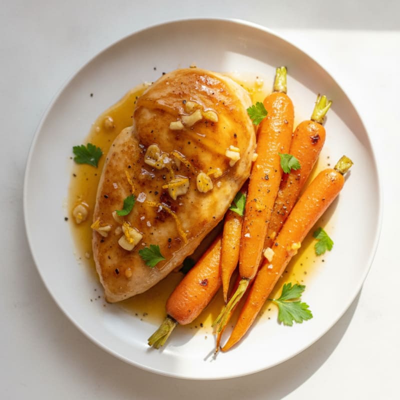 Honey-Orange Glazed Chicken with Roasted Carrots