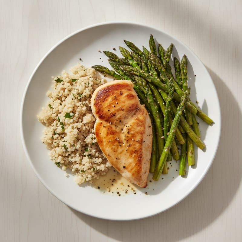 Pan-Seared Chicken with Roasted Asparagus