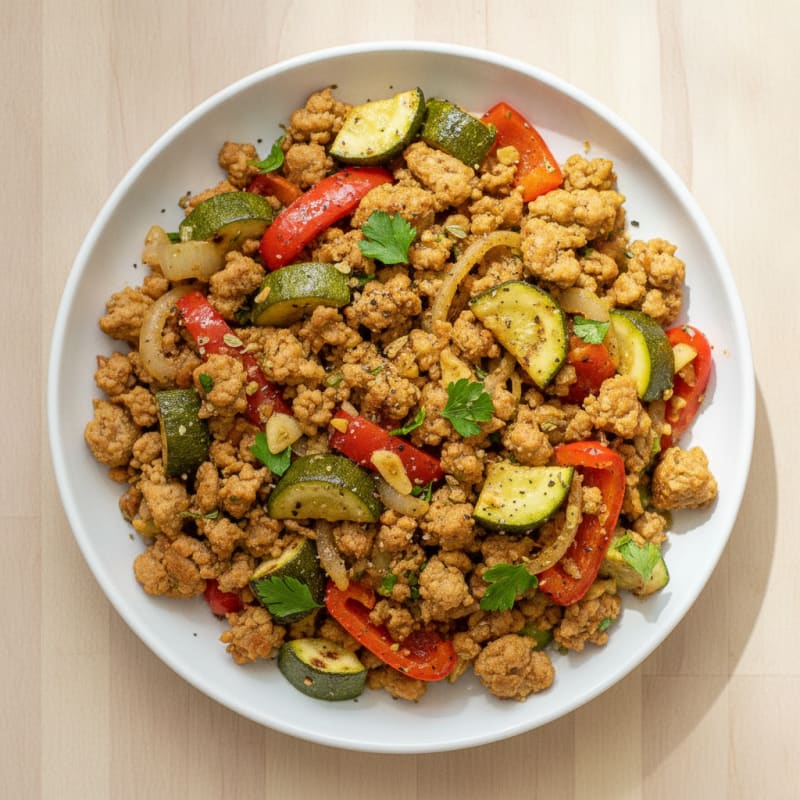 Zesty Ground Turkey and Summer Vegetable Skillet