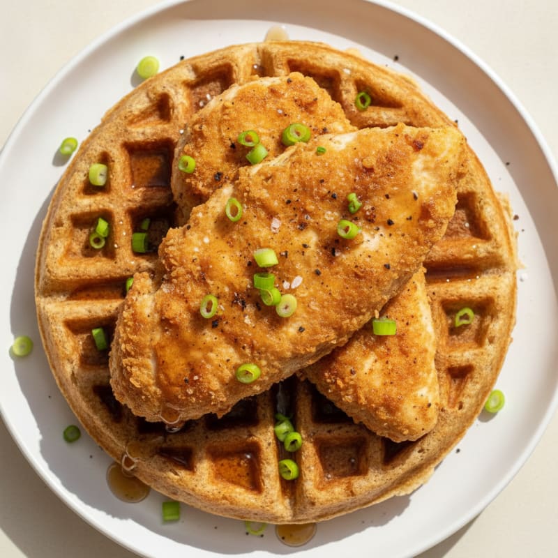 Golden Chicken and Waffles