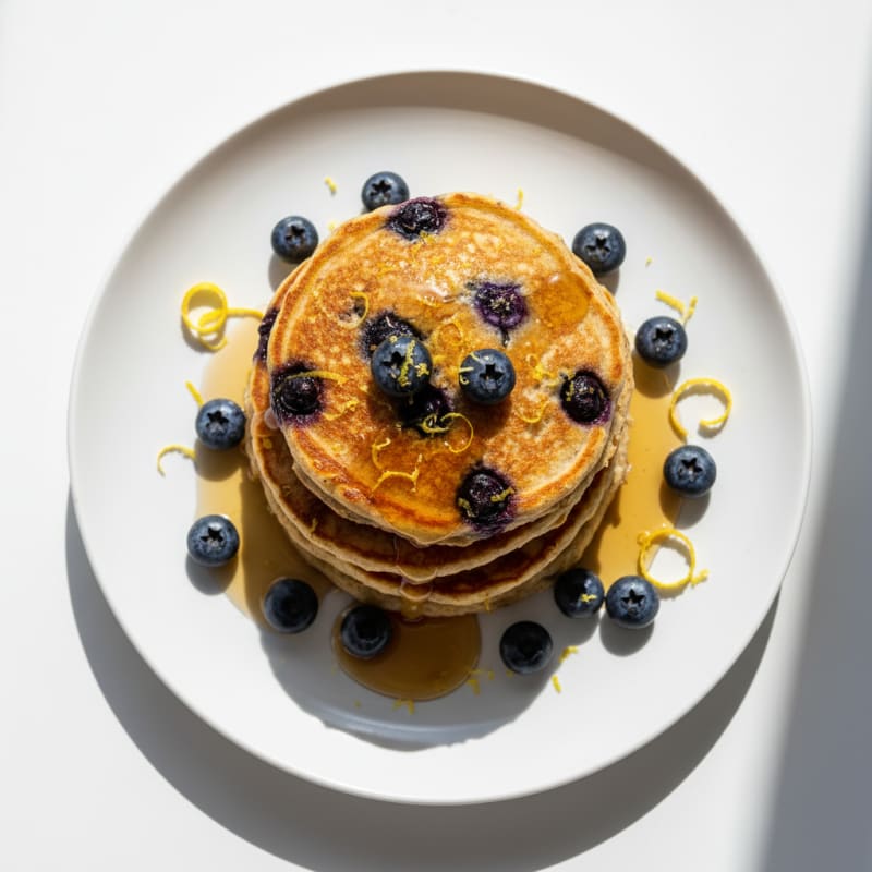 Blueberry Ricotta Pancakes with Lemon Zest