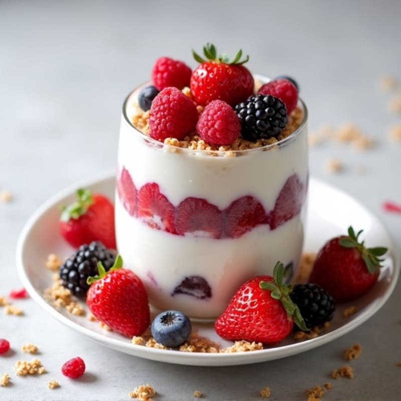 Greek Yogurt Protein Parfait with Mixed Berries