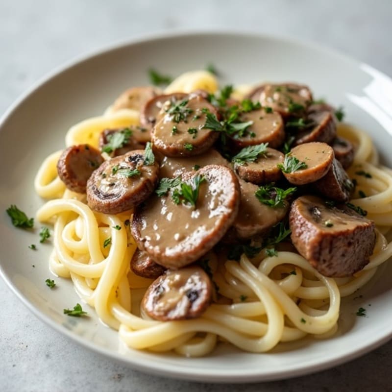 Lean Beef with Creamy Mushroom Sauce