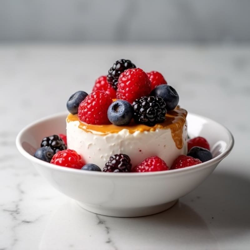 Greek Yogurt Protein Parfait with Mixed Berries and Almond Butter