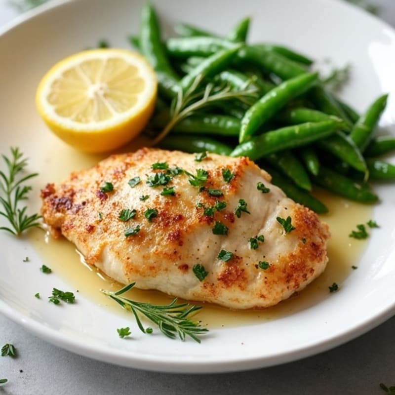Lemon Herb Chicken with Roasted Sugar Snap Peas