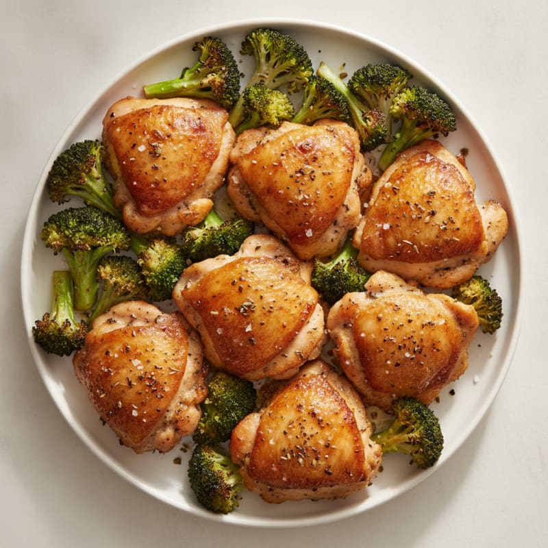 Herb-Roasted Chicken Thighs with Roasted Broccoli