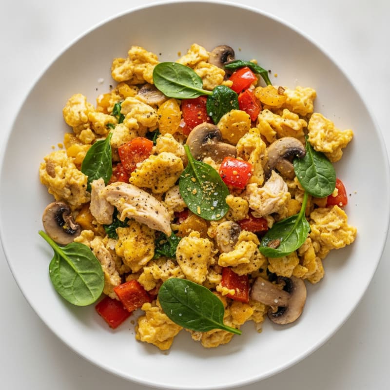 Garden Vegetable Scramble with Eggs