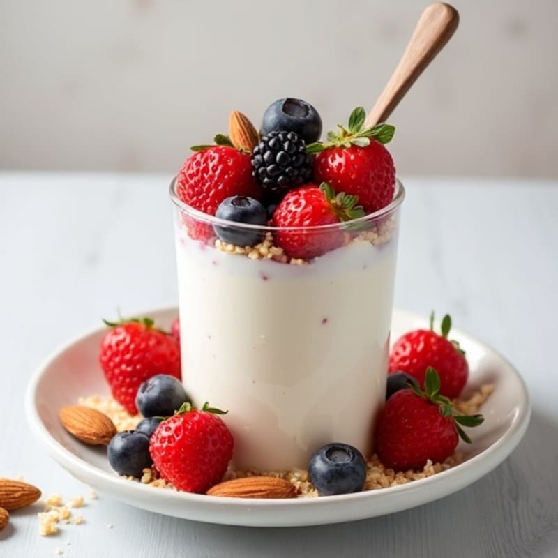 Creamy Greek Yogurt Parfait with Berries and Almonds