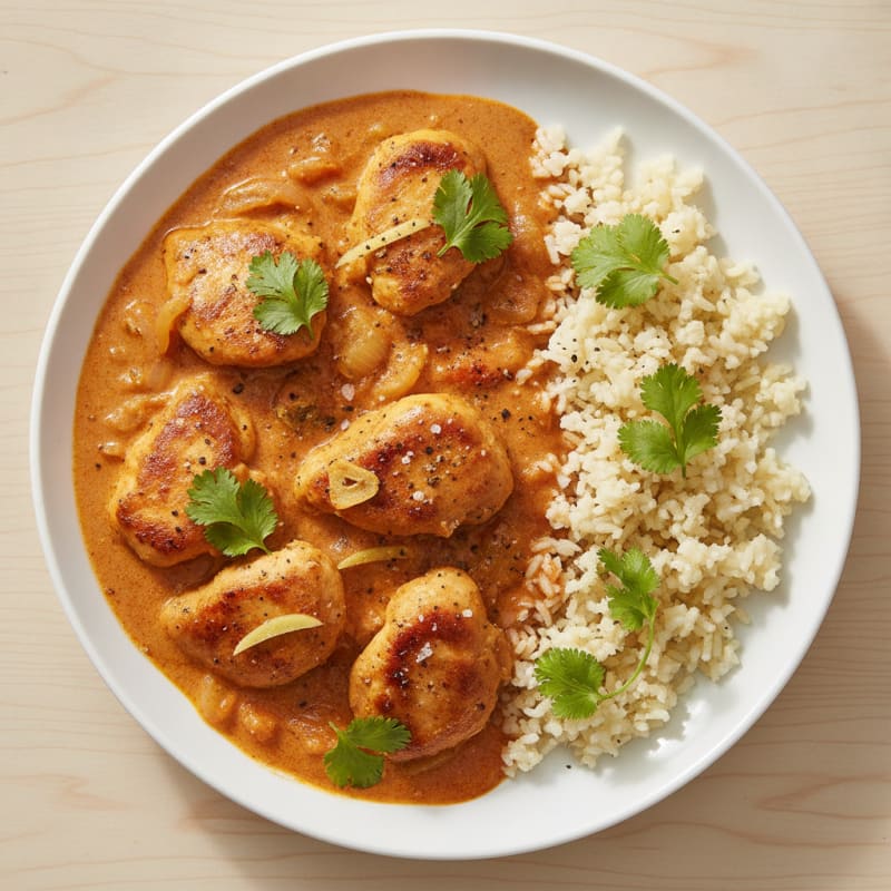 Indian Spiced Chicken with Tomato Cream Sauce