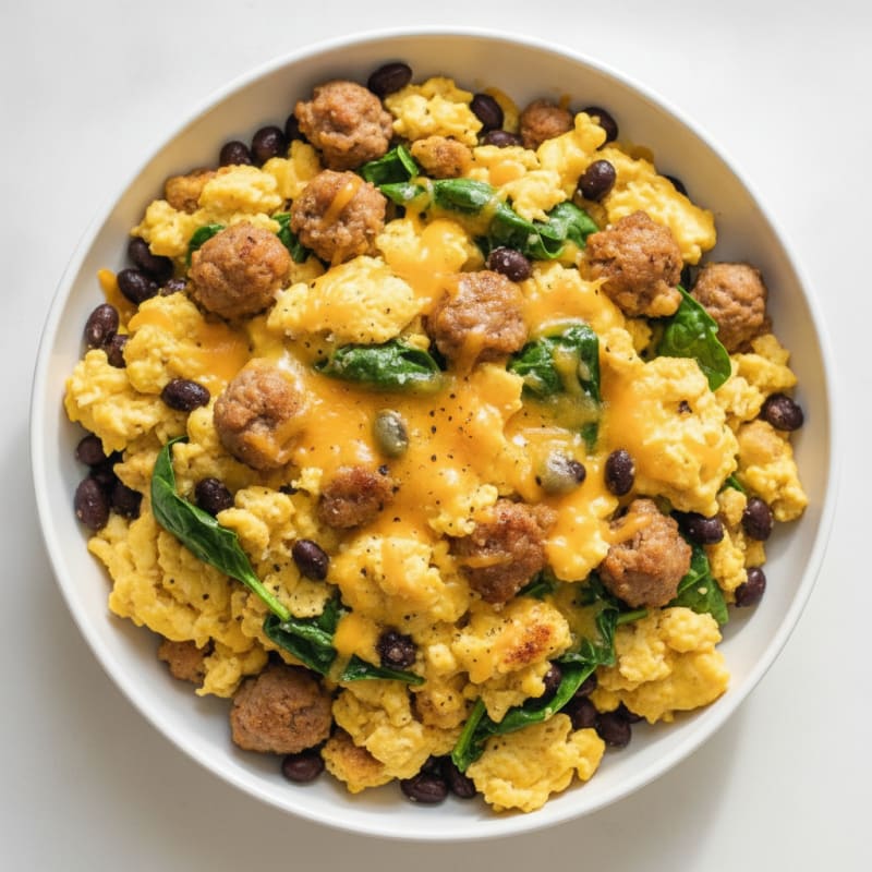 Sausage and Egg Scramble with Black Beans