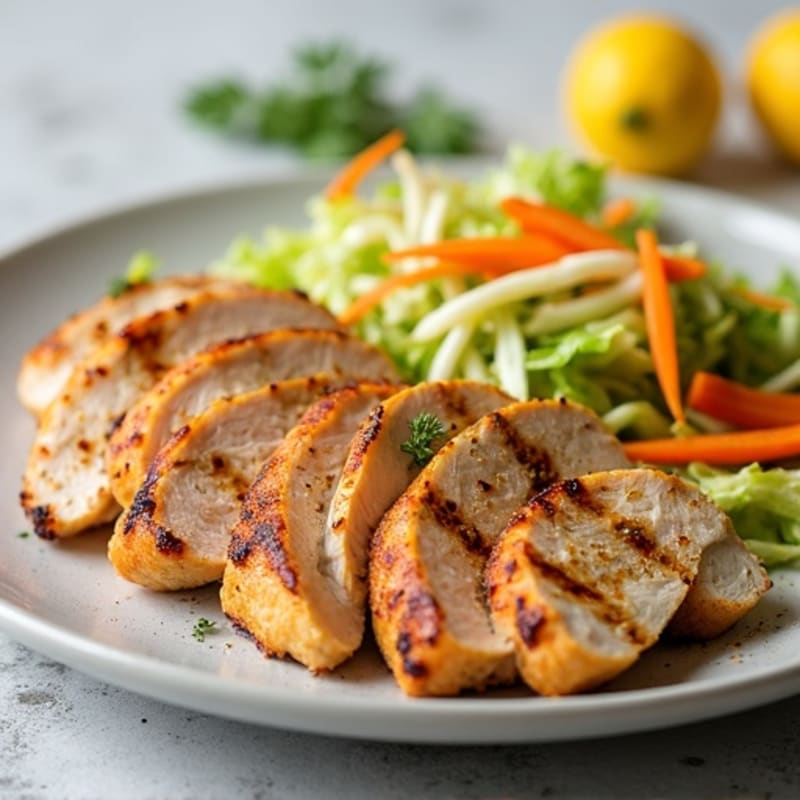 Grilled Turkey Breast with Crunchy Cabbage Slaw