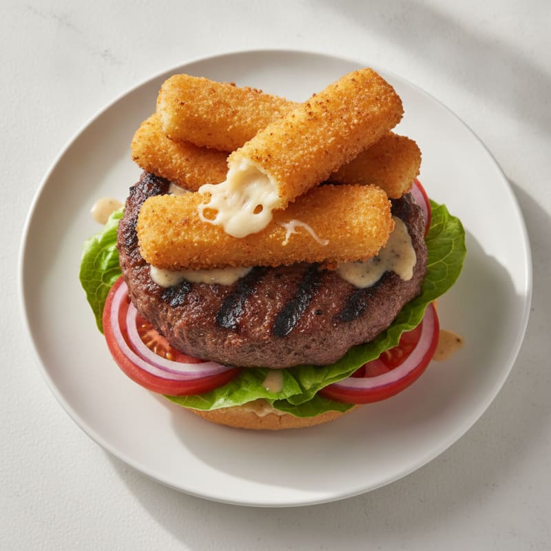 Mozzarella Stick Beef Burger