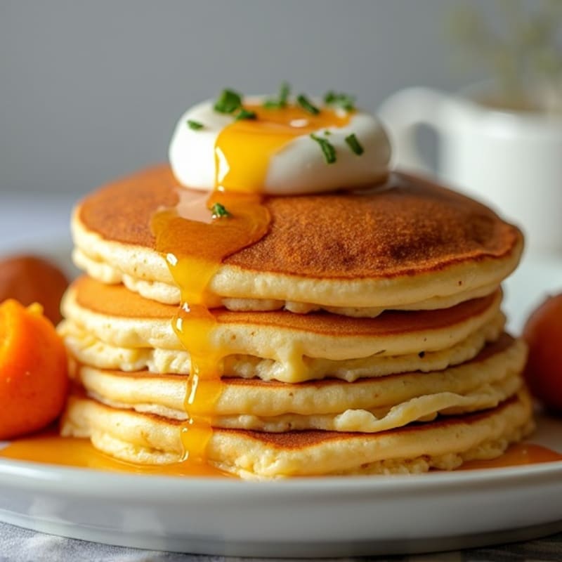 Kodiak Pancakes with Scrambled Eggs and Roasted Sweet Potato