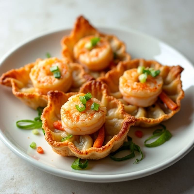 Crispy Pan-Seared Shrimp and Vegetable Dumplings