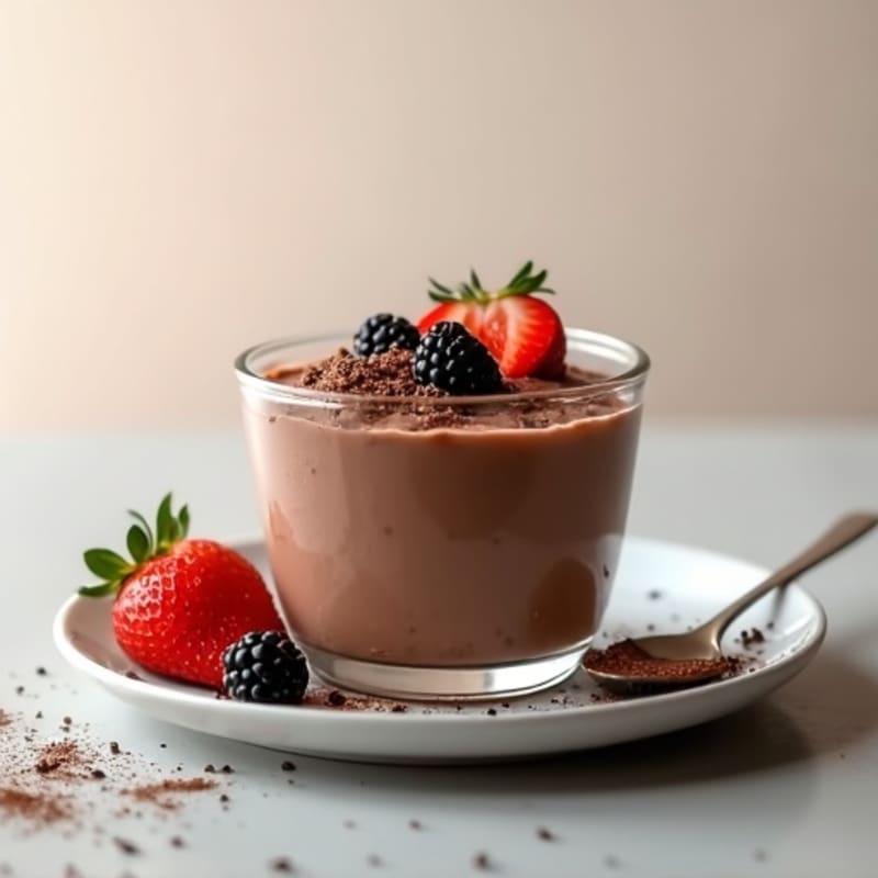 Silky Chocolate Protein Pudding with Chia Seeds