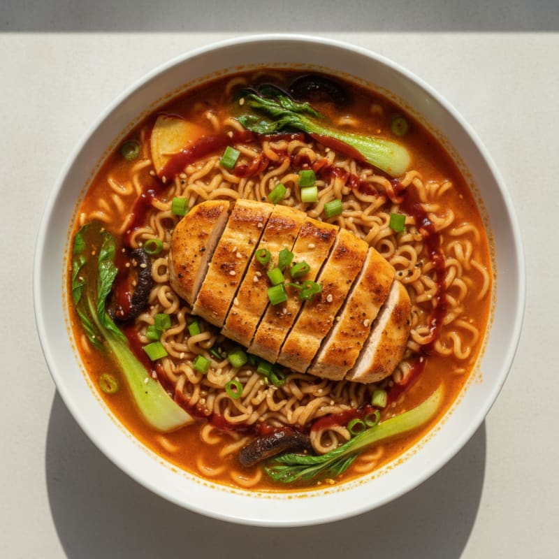 Sriracha Chicken Ramen Soup