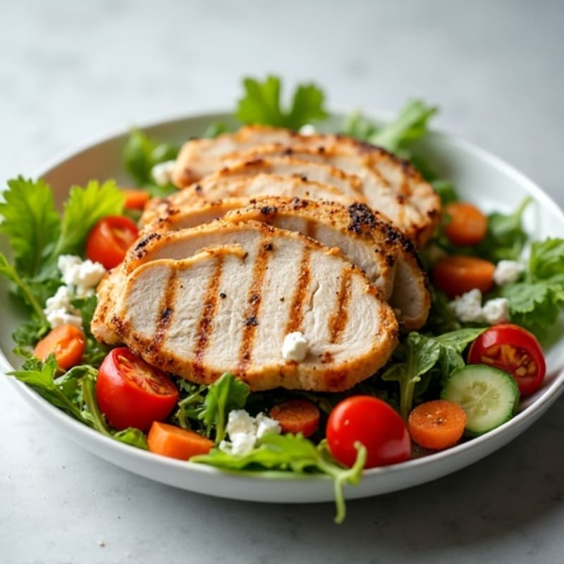 Grilled Turkey Breast Salad with Crunchy Vegetables