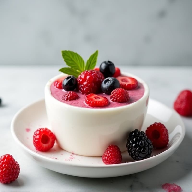 Creamy Greek Yogurt Protein Pudding with Mixed Berries