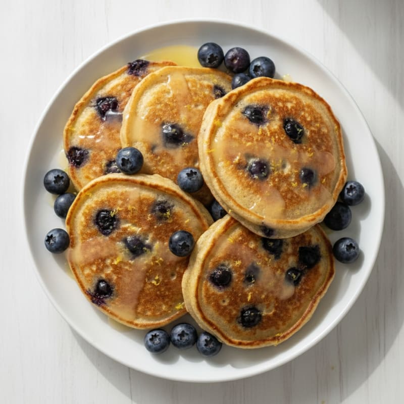 Blueberry Ricotta Pancakes with Lemon Zest
