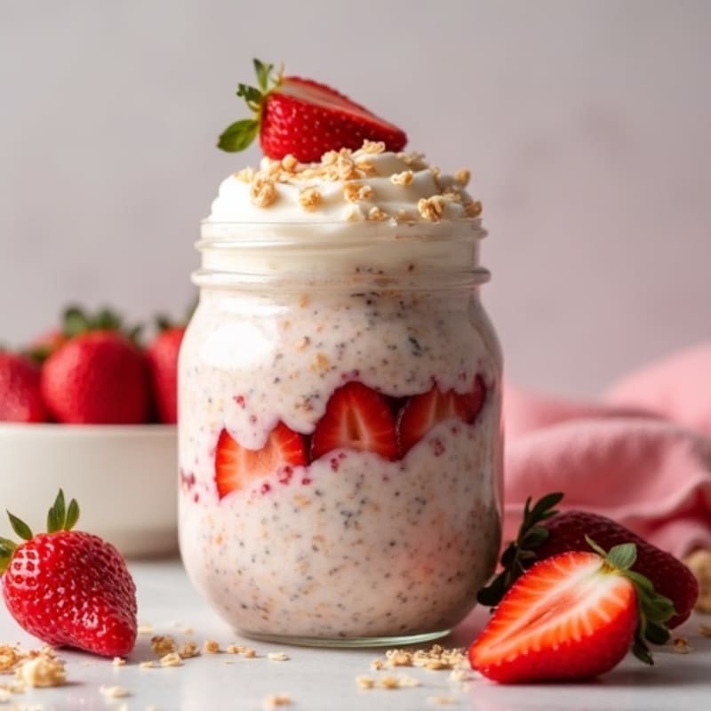 Creamy Strawberry Shortcake Overnight Oats