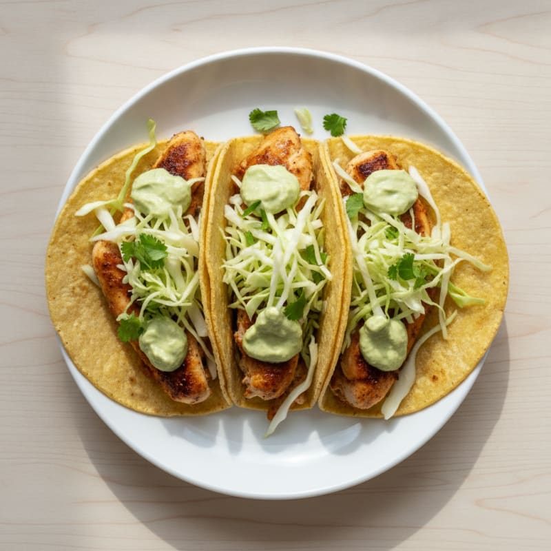 Chicken Tacos with Avocado Crema