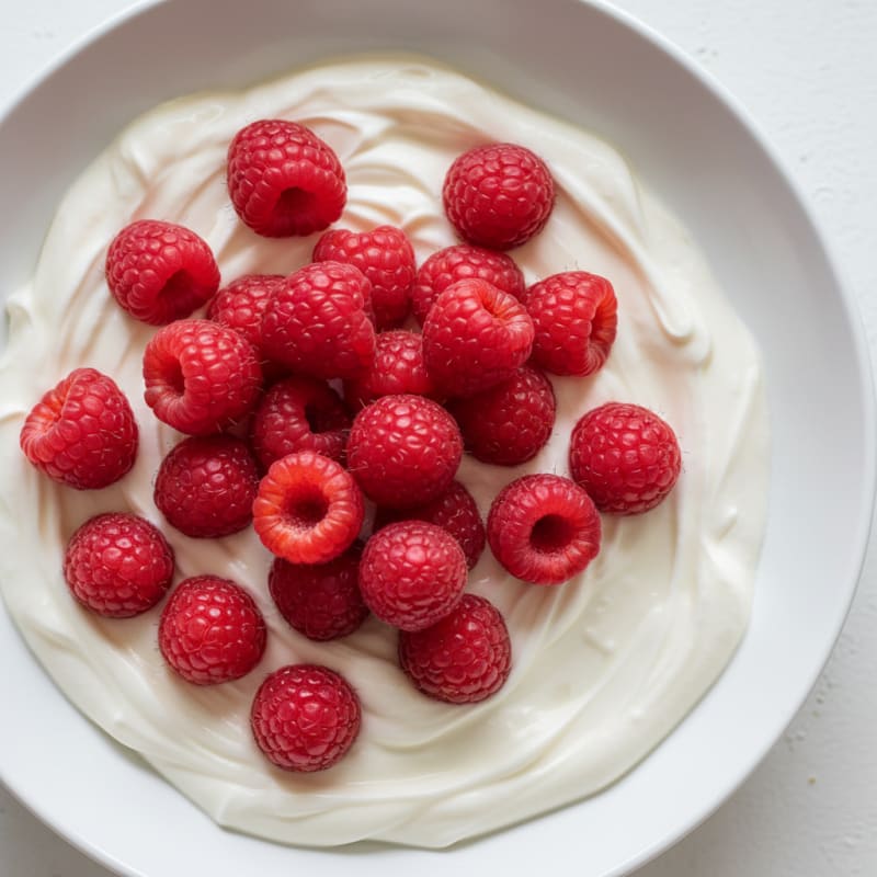 Vanilla Greek Yogurt with Protein Powder and Fresh Berries