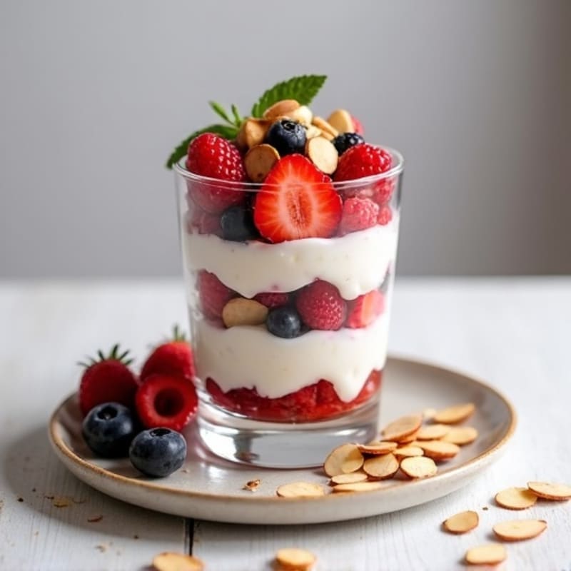 Greek Yogurt Protein Parfait with Mixed Berries