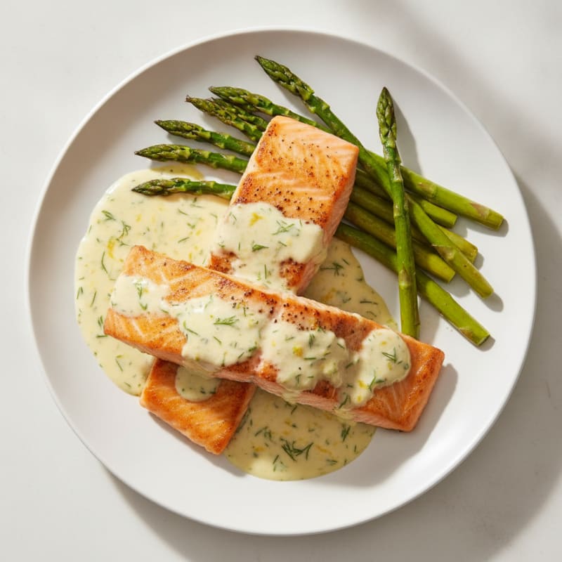 Pan-Seared Salmon with Lemon-Dill Sauce