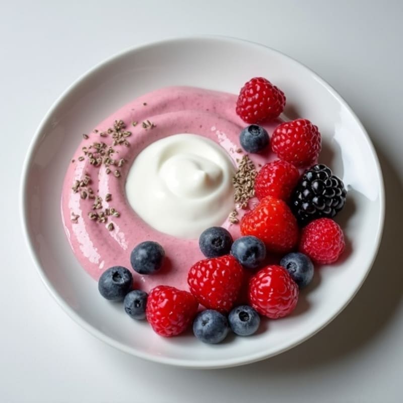 Greek Yogurt Protein Mousse with Mixed Berries