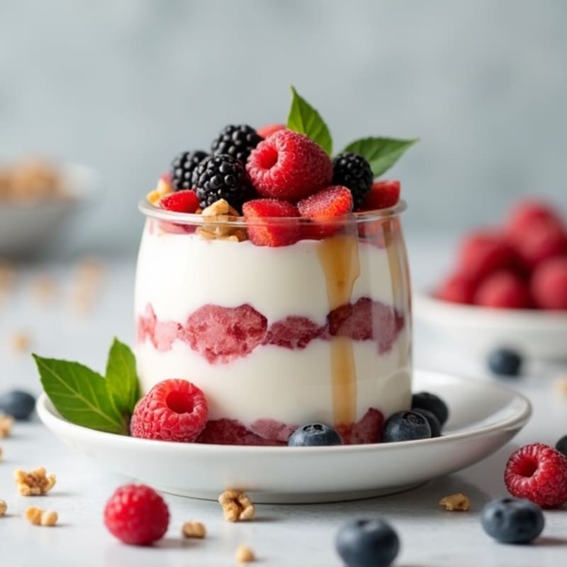 Creamy Greek Yogurt Protein Parfait with Mixed Berries